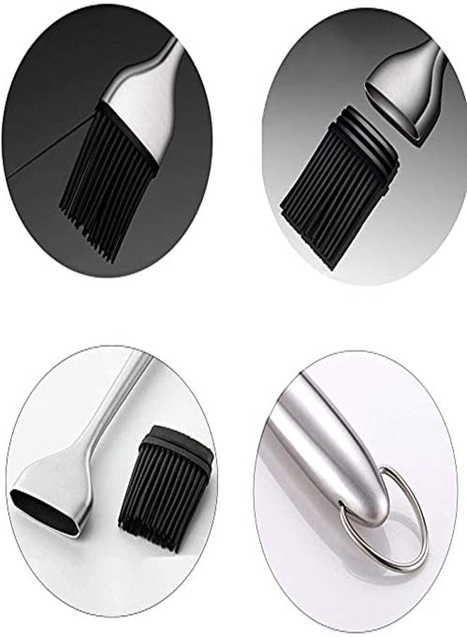 we3 Basting Brush - Grilling BBQ Baking, Pastry and Oil Stainless Steel Brushes for Kitchen Cooking & Marinating, Dishwasher (12 Inch Black Pack of 1) - Image 3